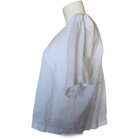 Raiment Fashions NY vintage womens S white floral 100% cotton relaxed blouse - Picture 4 of 8